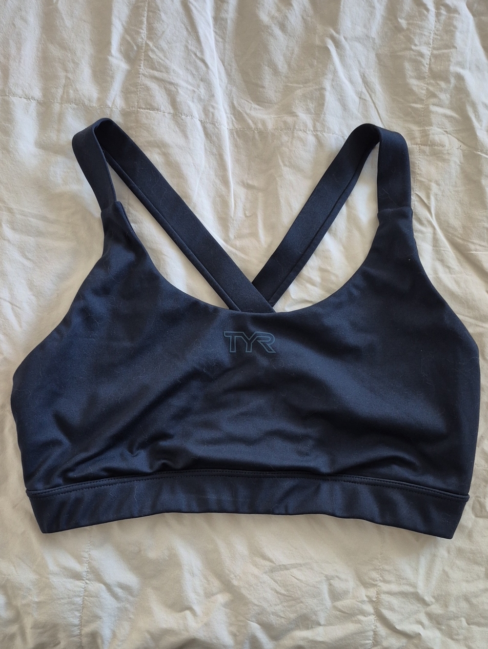 Dark blue TYR sports bra, size xl